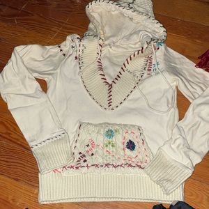 Free people sweatshirt with knit pocket and hood size small